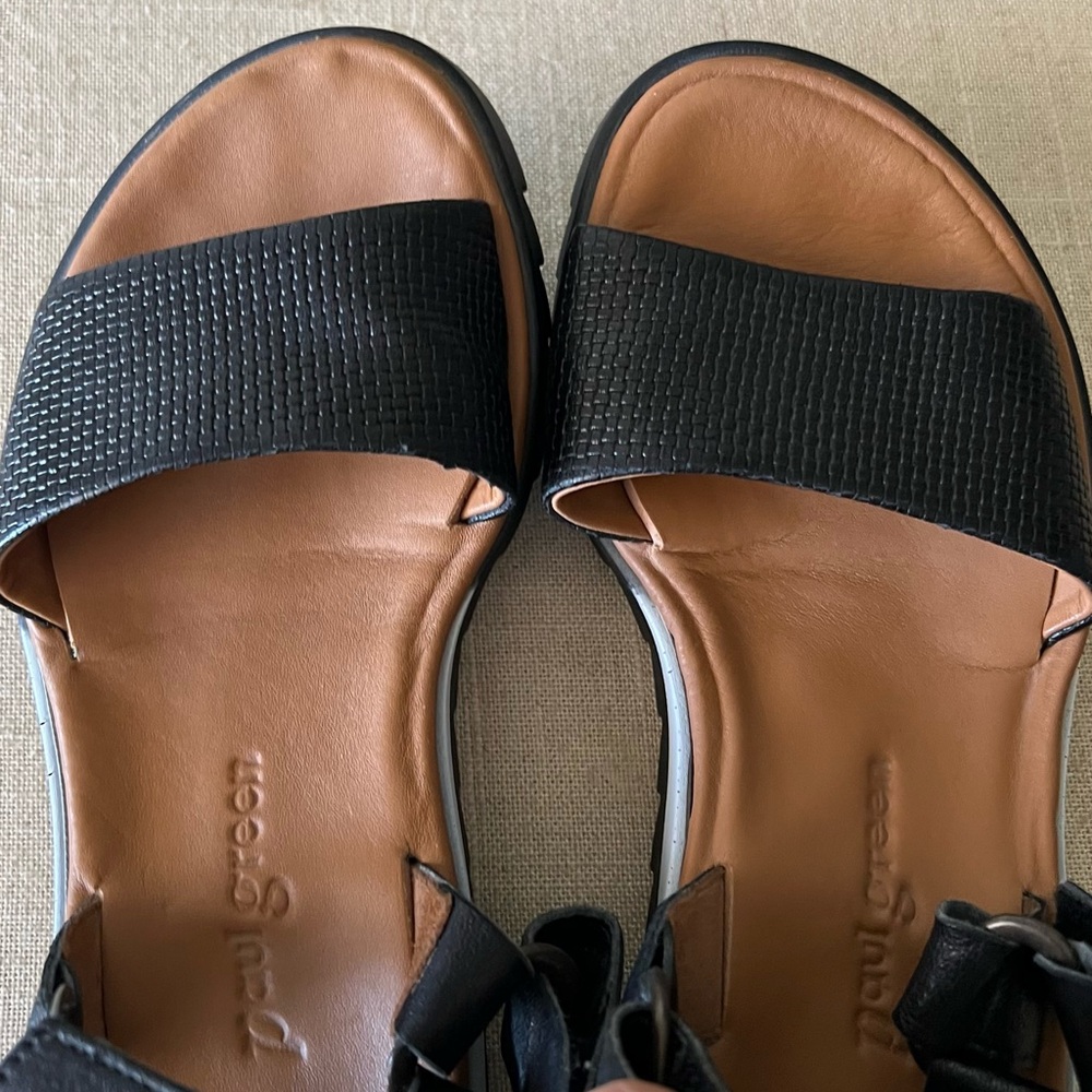 Paul Green Black Sandals with Textured Straps - Picture 4 of 7